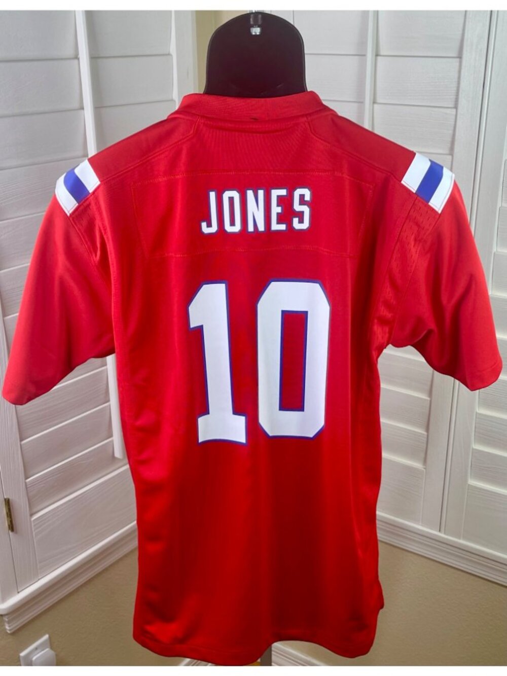 Nike NFL New England Patriots Mac Jones #10 Red/Blue Football Jersey - L 14/16 - Picture 3 of 5